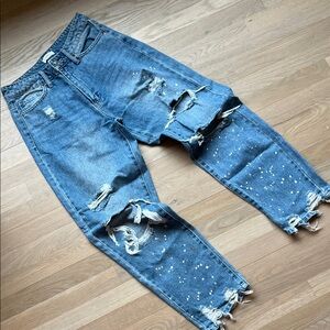 Forever 21 Relaxed Fit Distressed Denim Jeans